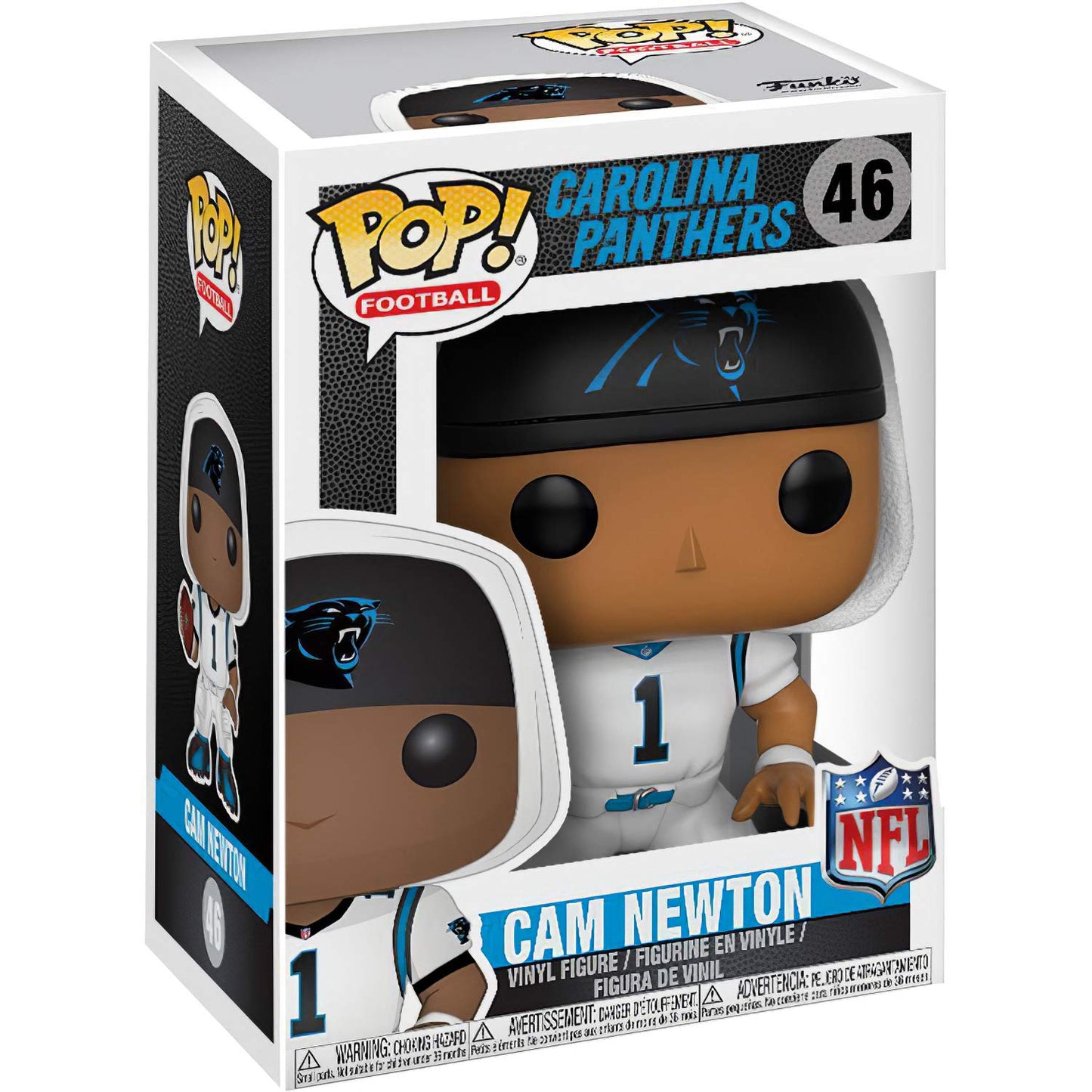 C a m Newt o n [Panthe r s White]: Fun ko P o p ! Football Vinyl Figurine Bundle with 1 Compatible 'ToysDiva' Graphic Protector (036-20295 - B)