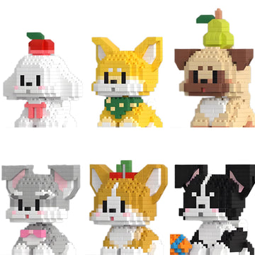 YCJZXMS Dog Micro Mini Blocks Set 6 Pack Animals Buildling Model Kits Mini Bricks Dog Series Toys for Adult or Kids Preferred Party Gifts