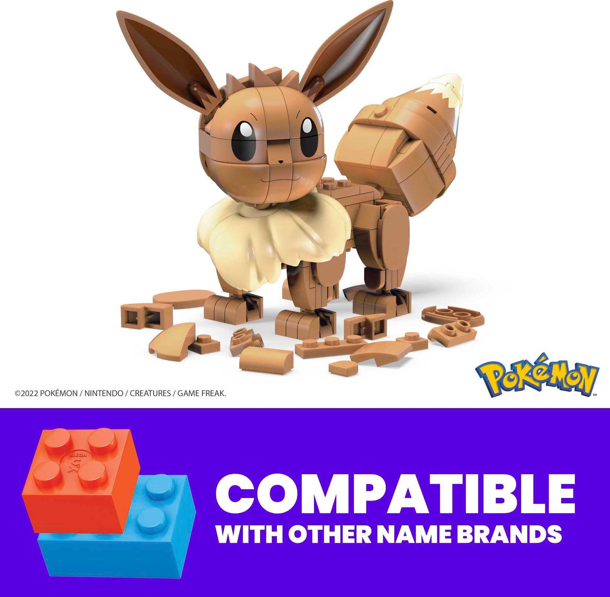 MEGA Pokémon Building Toys Set Build & Show Eevee with 215 Pieces, Articulated and Poseable, 4 Inches Tall, for Kids