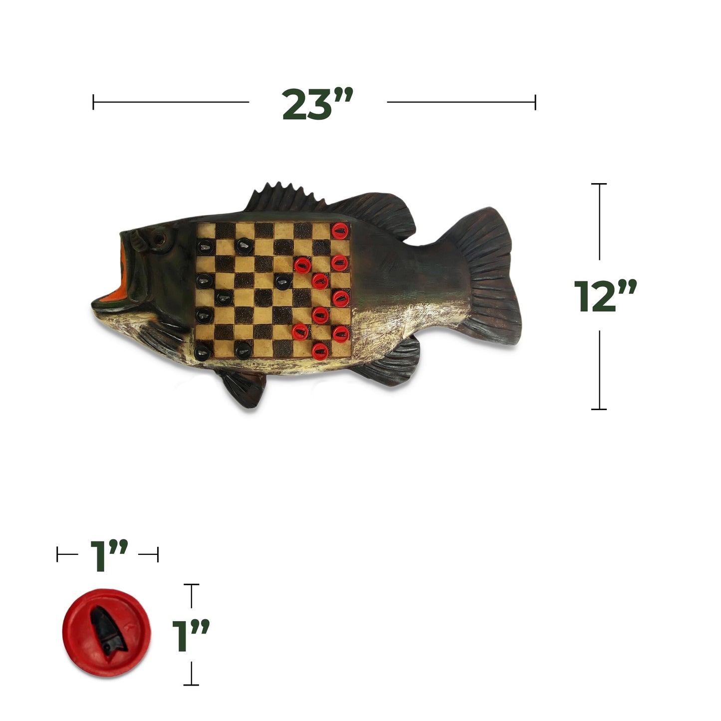 Rivers Edge Products Rivers Edge Products Checkerboard Set with 28 Checkers - Decorative, Rustic Checker Board for Fun Game Night, Cabin, Lodge