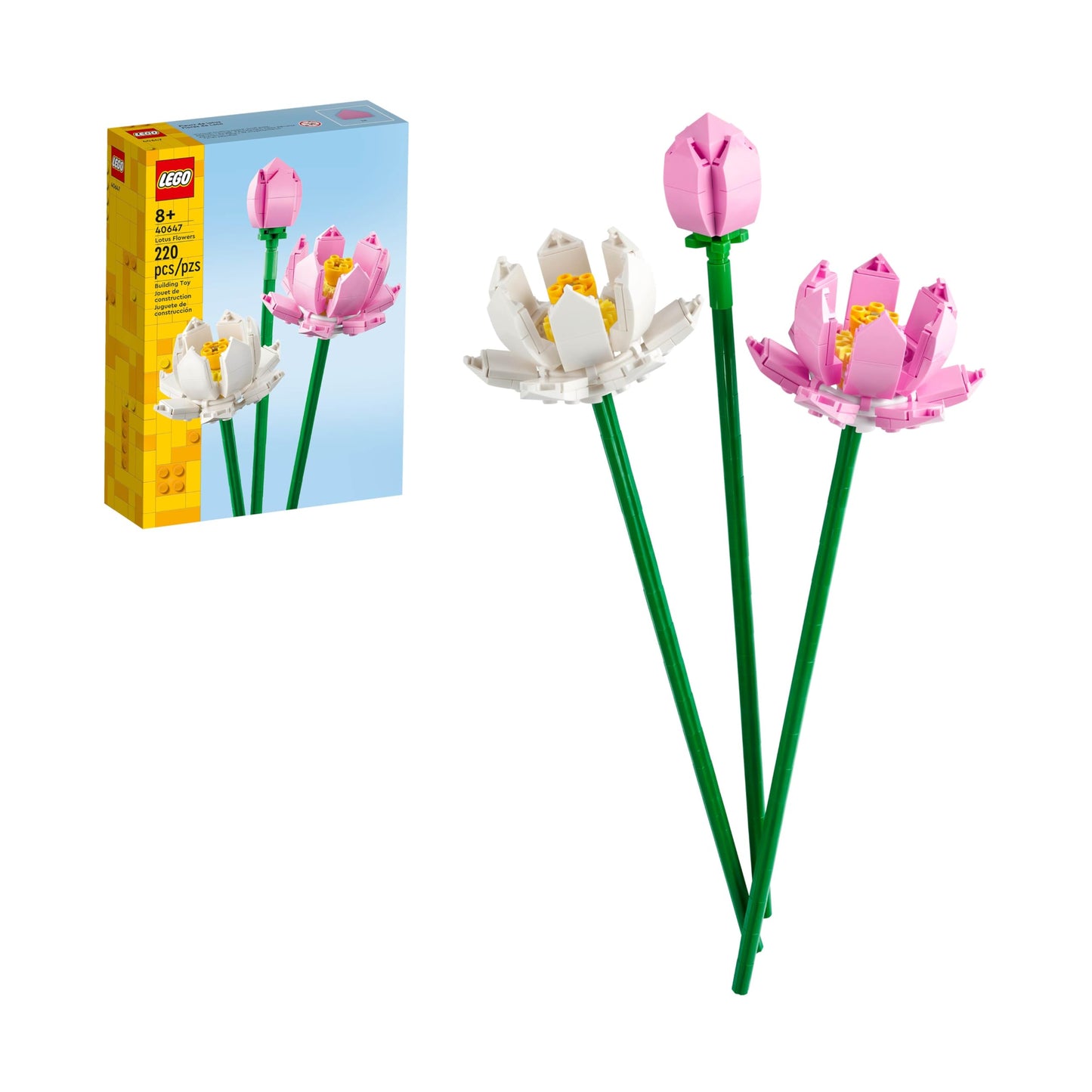 LEGO Lotus Flower - Building Toy for Kids, Girls & Boys, Ages 8+ - Artificial Lotus Flowers for Home Decor & Display - Creative Gift Idea for Her