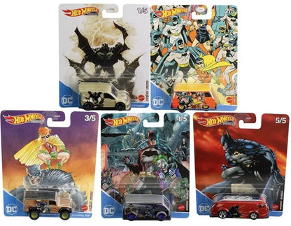 Hot Wheels Premium Pop Culture DC Batman Comics Complete 5?Car Set - 1:64 Die?Cast, DLB45-946P, Ages 3+