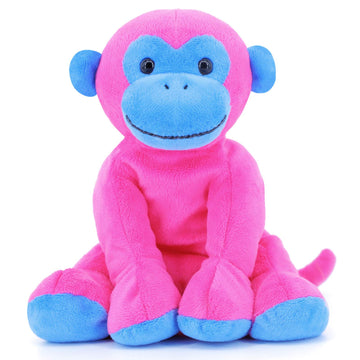 WEIGEDU Unique Ape Monkey Stuffed Animals Plush Toys, Soft Cute Monkey Orangutan Toy for Toddlers Child Kids Babies Birthday Gift, 7.9" Pink