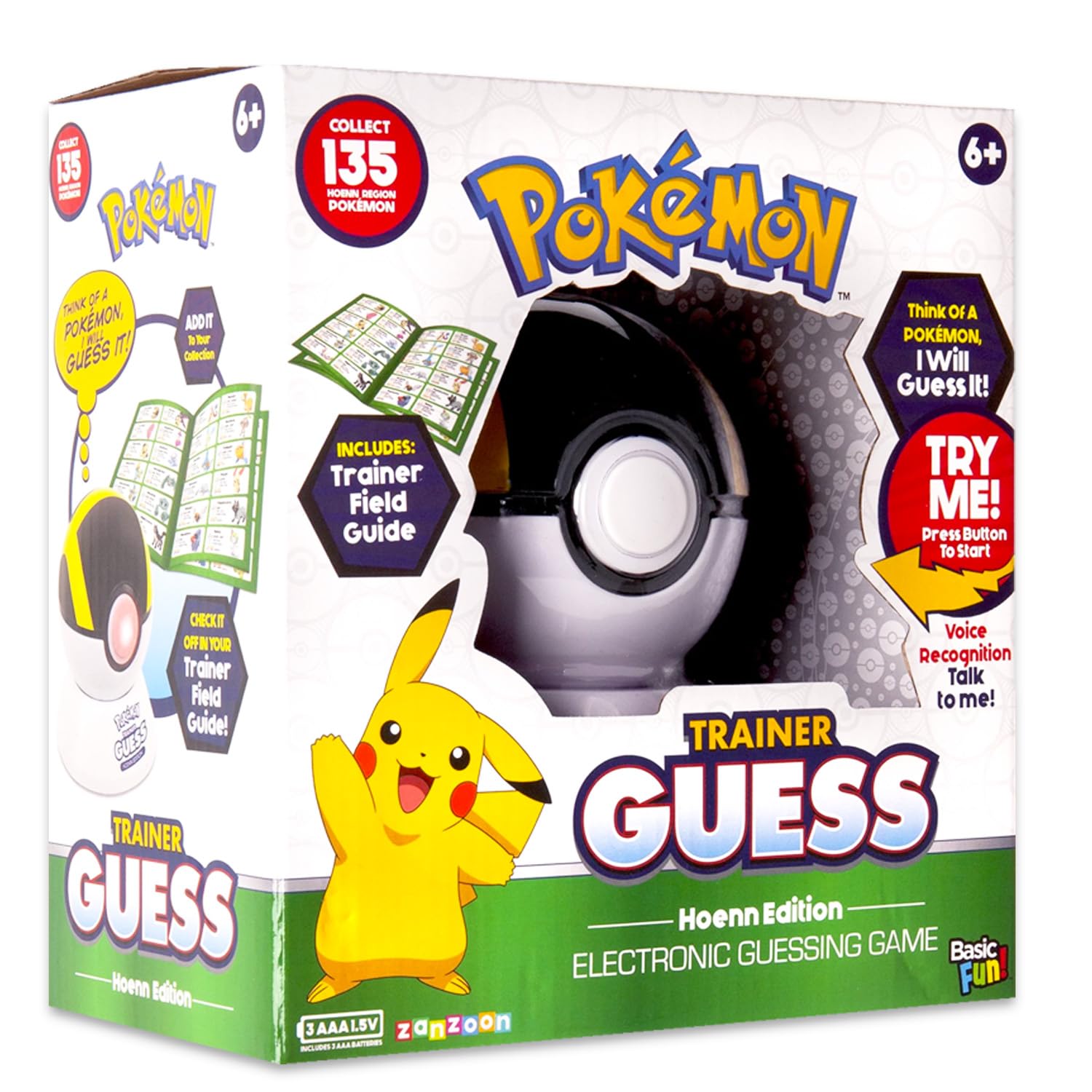 Pokemon Trainer Guess Game Hoenn Edition - Bundle with Electronic Guessing Game, Talk to Your Poke Ball Plus Bookmark, Trading Cards | Pokemon