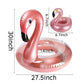 GROBRO7 2Pack Summer Inflatable Flamingo Pool Float Drink Holder Set Elegant Vinyl Swimming Floaty Pool Toy with Glitters Outdoor Water Lounge