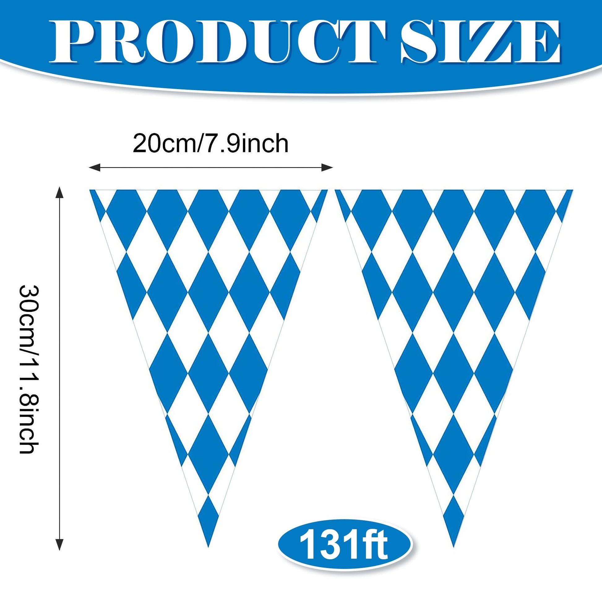131 Feet Oktoberfest Bavarian Flag- 4 Packs Oktoberfest Bavarian Pennant Banner for German Oktoberfests Themed Party Decorations