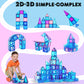 AFUNX Magnetic Tiles, 116PCS Magnet Building Blocks, 3D Diamond Magnetic Blocks, Construction Stem Toys for Kids, Educational Toys for Boys Girls Ages
