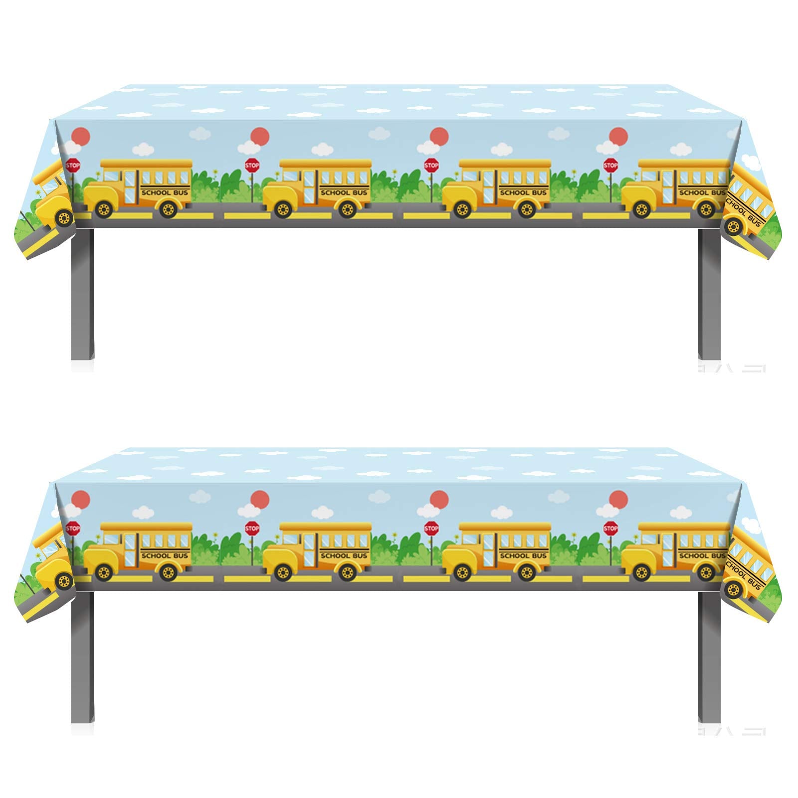 Oringaga 2PCS Welcome Back to School Party Supplies Plastic Table Cover - First Day of School/100 Days of School Party Decorations Favors Supplies