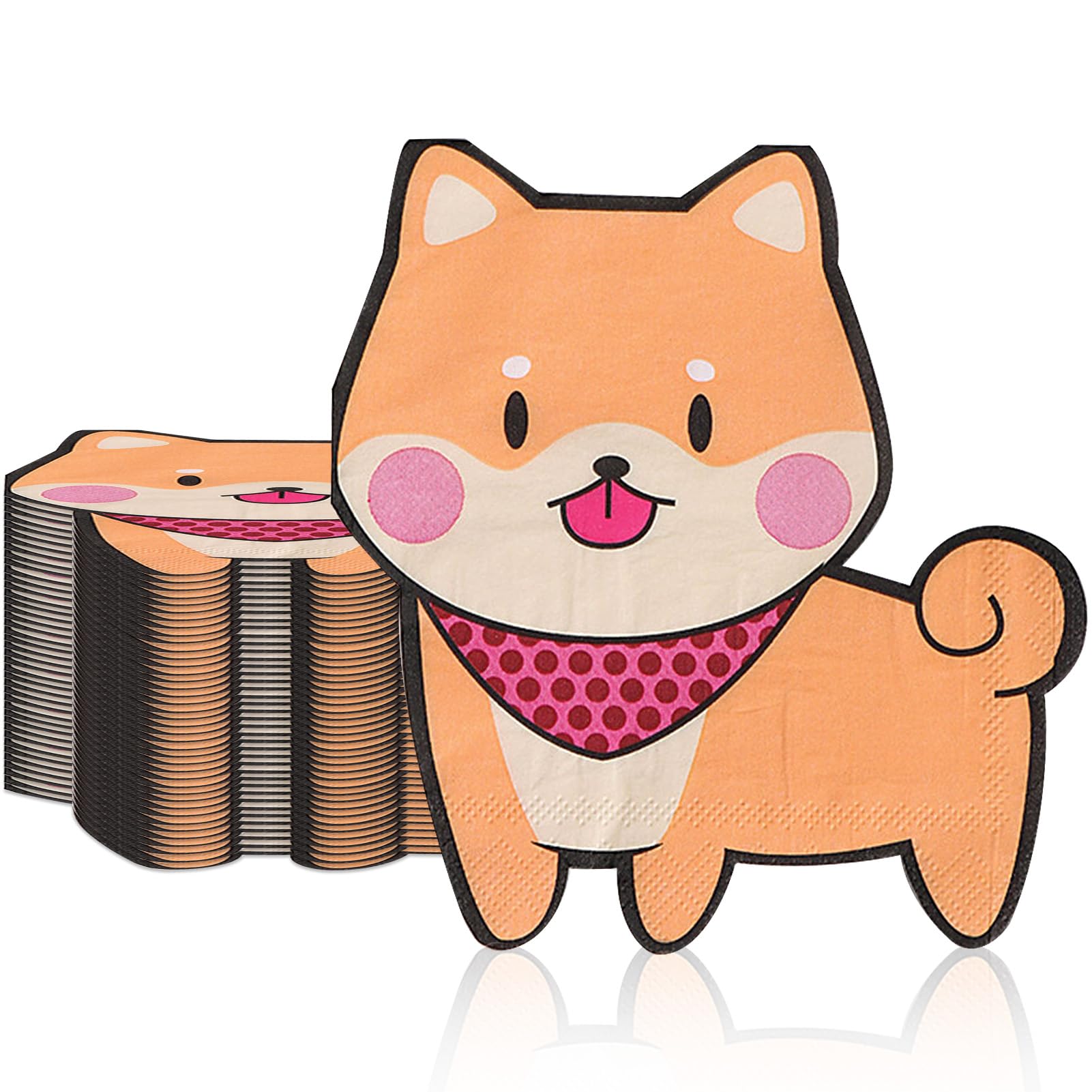 100Pcs Puppy Napkins,Cute Doggy Themed Party Tableware Kit,Dog Cocktail Napkins,For Baby Shower,Birthday,Weddings,Dog Birthday Party Decorations