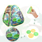 Dinosaur Kids Play Tent Indoor: Boys & Girls Playhouse Tents Indoor Outdoor - 4in1 Dinosaur Tent with-Dart Board & Bean Bag Toss Games