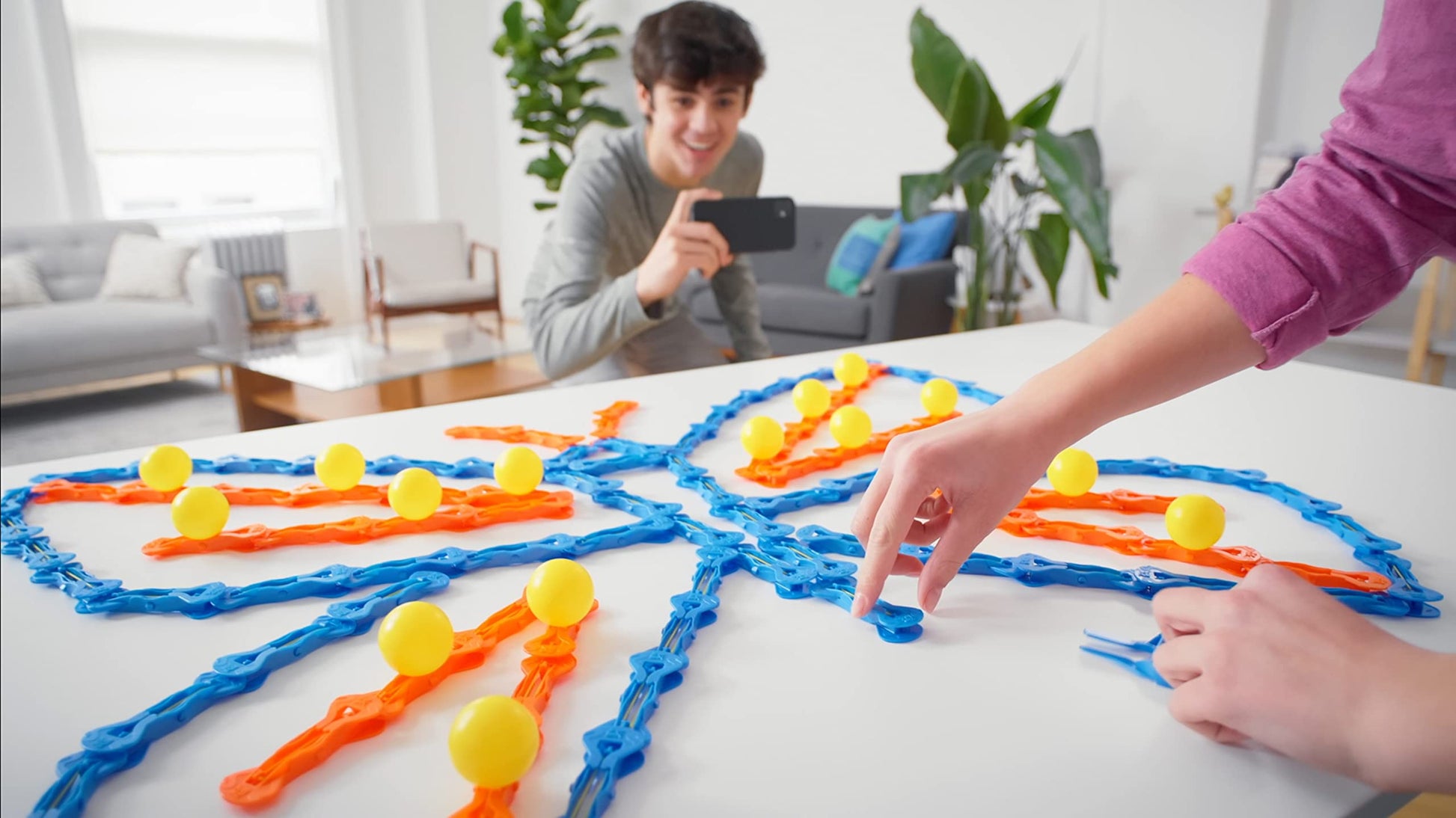 Zip Linx ZipLinx Jumping Domino Action - Triple Tower Blast | Chain Reaction Game - Create Unlimited Designs | Includes 40, 6 Hi-Fly Balls, 3