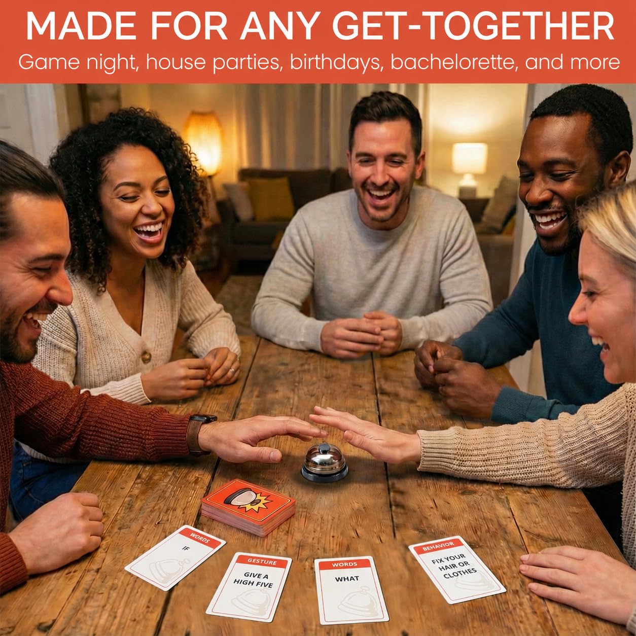Tipsy Tonight Trigger Bell Party Game - Fast Reaction Buzzer Card Game for Adults & Groups | Ring The Bell Icebreaker Game for Game Night, Parties