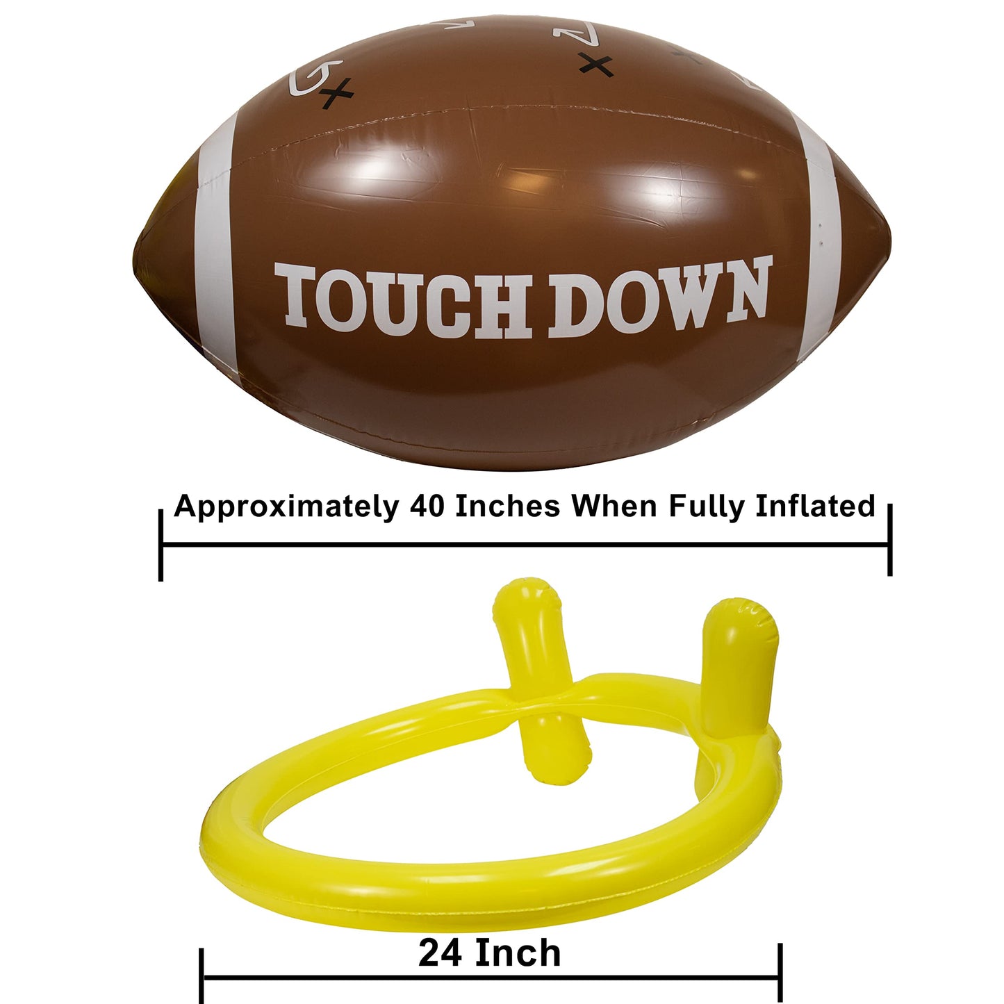 GiftExpress 40" Giant Jumbo Inflatable Football with Tee Set for Football Party, Gameday, American Sport Themed Decorations, Super Fun Football Games