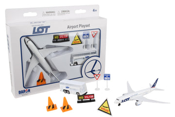 Daron LOT Polish Airlines Airport Playset Die-Cast Toy Airplane Ages 3+
