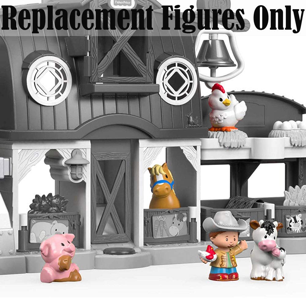Replacement Parts for Little People Farm - Fisher-Price Animal Friends Farm DWC31 & CHJ51 ~ Replacement Figures ~ Cow with Calf, Pig, Horse, Chicken