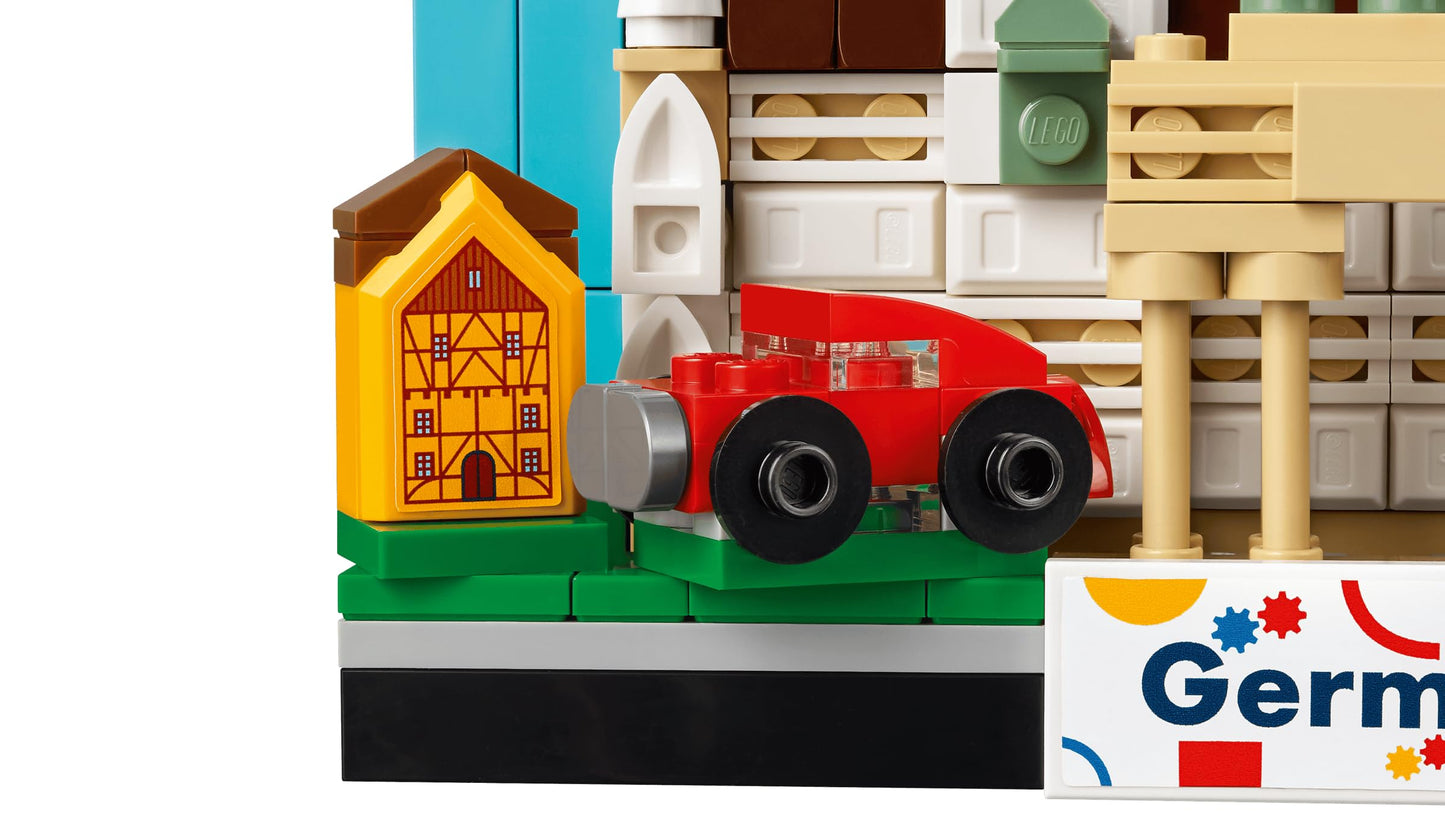 LEGO Creator Germany Postcard - 240-Piece 3D Landmark Building Set with Brandenburg Gate & Munich New Town Hall, Collectible Travel Souvenir Display