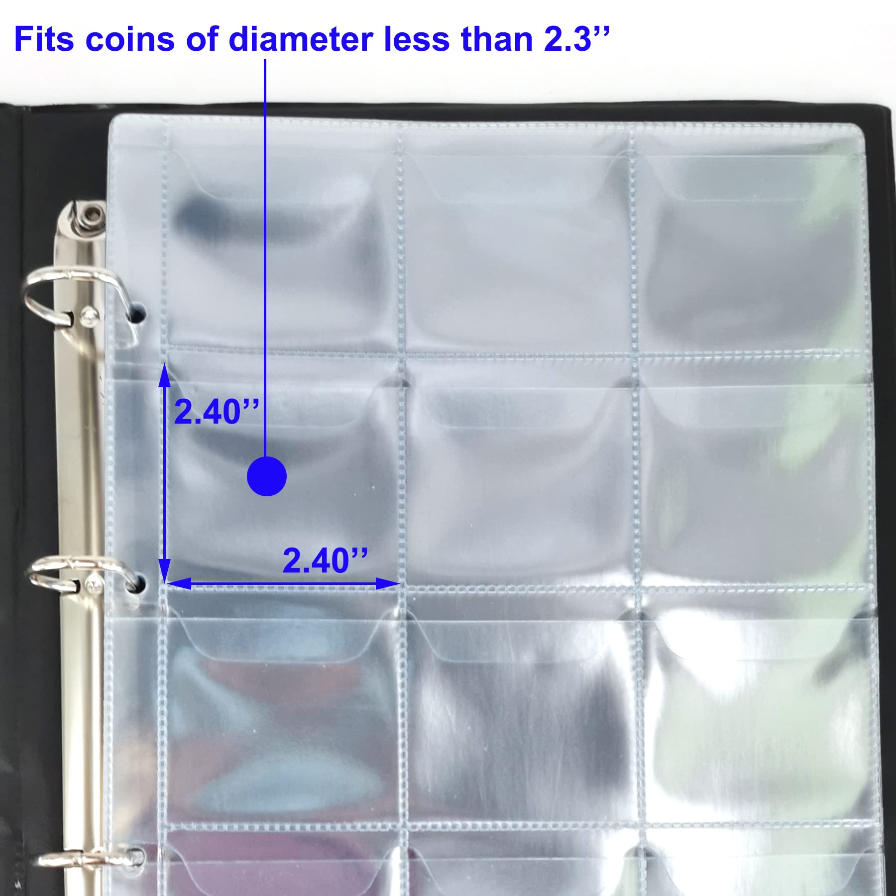 Challenge Coin Holder Collection Display Album Holds 120 Coins, Tokens, Stamps, Medallions, Badges