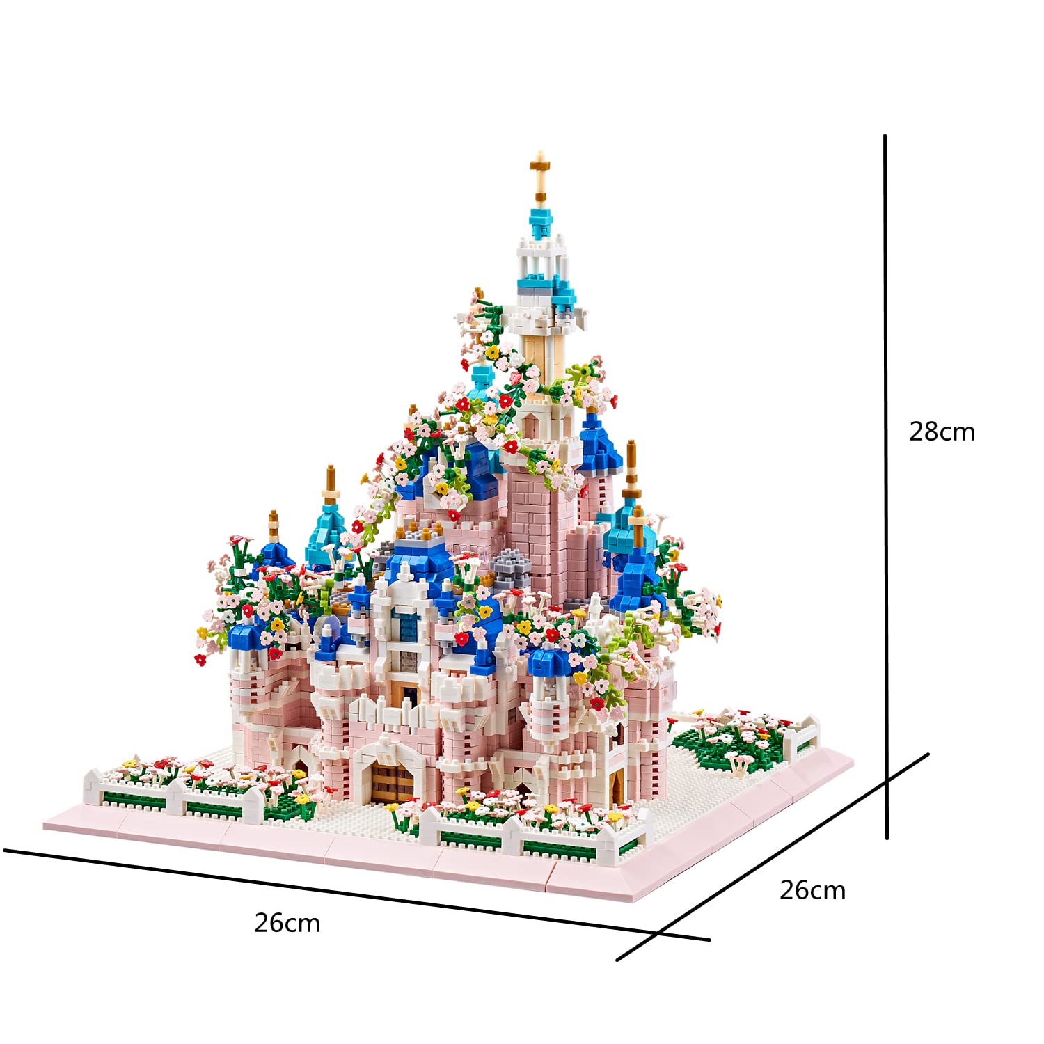 Kadablk Architecture Castle with Flower Series Micro Blocks Building Sets for Adults and Teens, 4000+ PCS Bricks Building Blocks - Upgrade Version