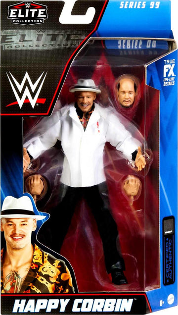 Mattel WWE Elite Collection Action Figure & Accessories, Series #99 Happy Corbin 6-inch Collectible with 25 Articulation Points & Swappable Hands