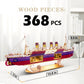 Vziimo Titanic 3D Puzzles for Adults, LED Titanic Metal Ship Model Building Kits for Home Desk Decor, 368 Pcs Wooden DIY Arts and Crafts Collection