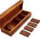 TOSQP27 Gift Domino Set Family Board Game 28 Piece Dominoes Tiles Handcrafted Classic Numbers Table Game Indoor Outdoor with Wooden Storage Case