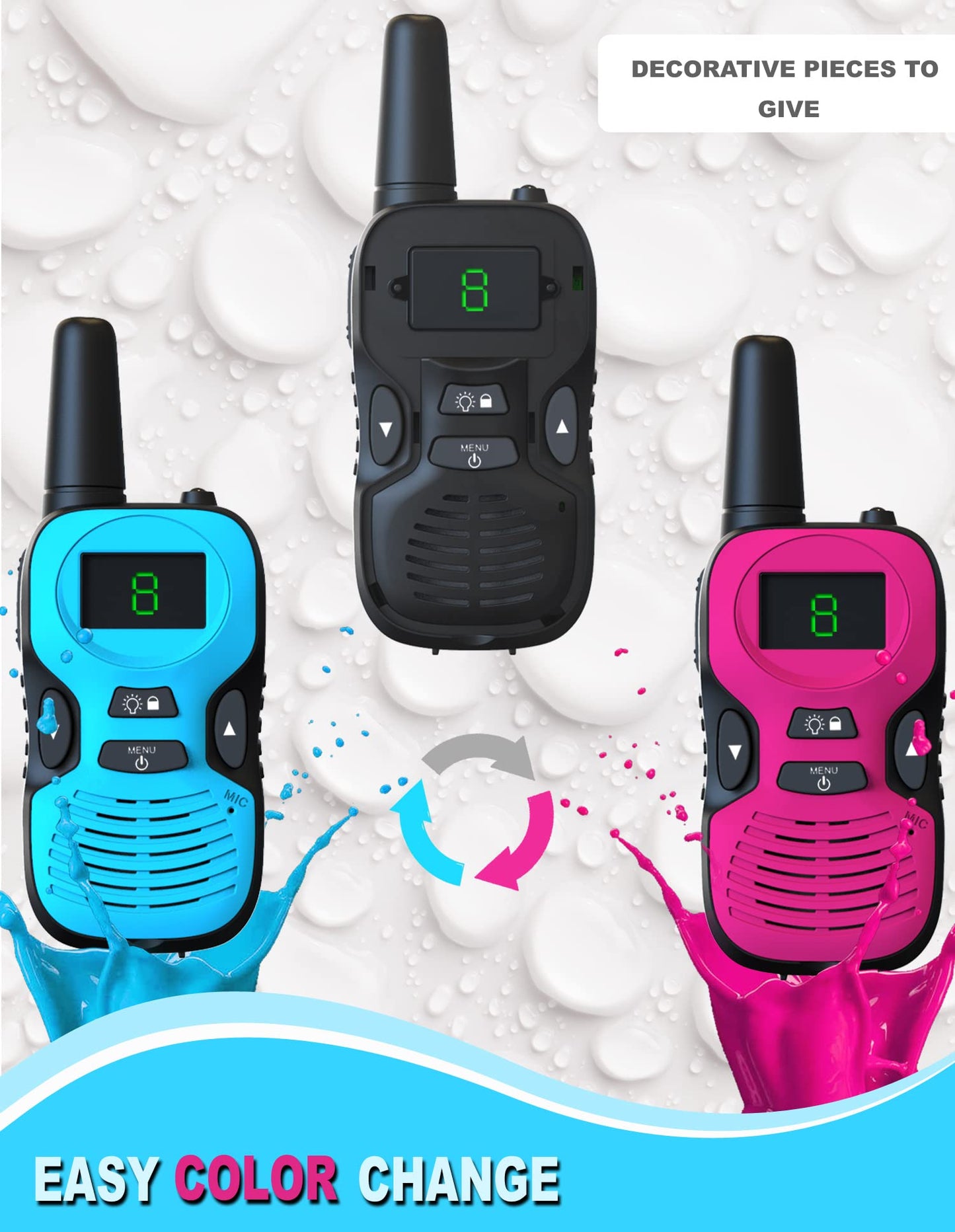 Walkie Talkies for Kids - Rechargeable 4 Pack: Walky Talky for Kids with Charger Battery - Walkie-Talkies Long Range Outdoor, Hiking, Camping Toys for