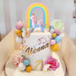 47 PCS Unicorn Cake Topper Unicorn Rainbow Cake Decorations with Rainbow Butterflies Unicorn Balls Happy Birthday Cake Decorations (Style 2)
