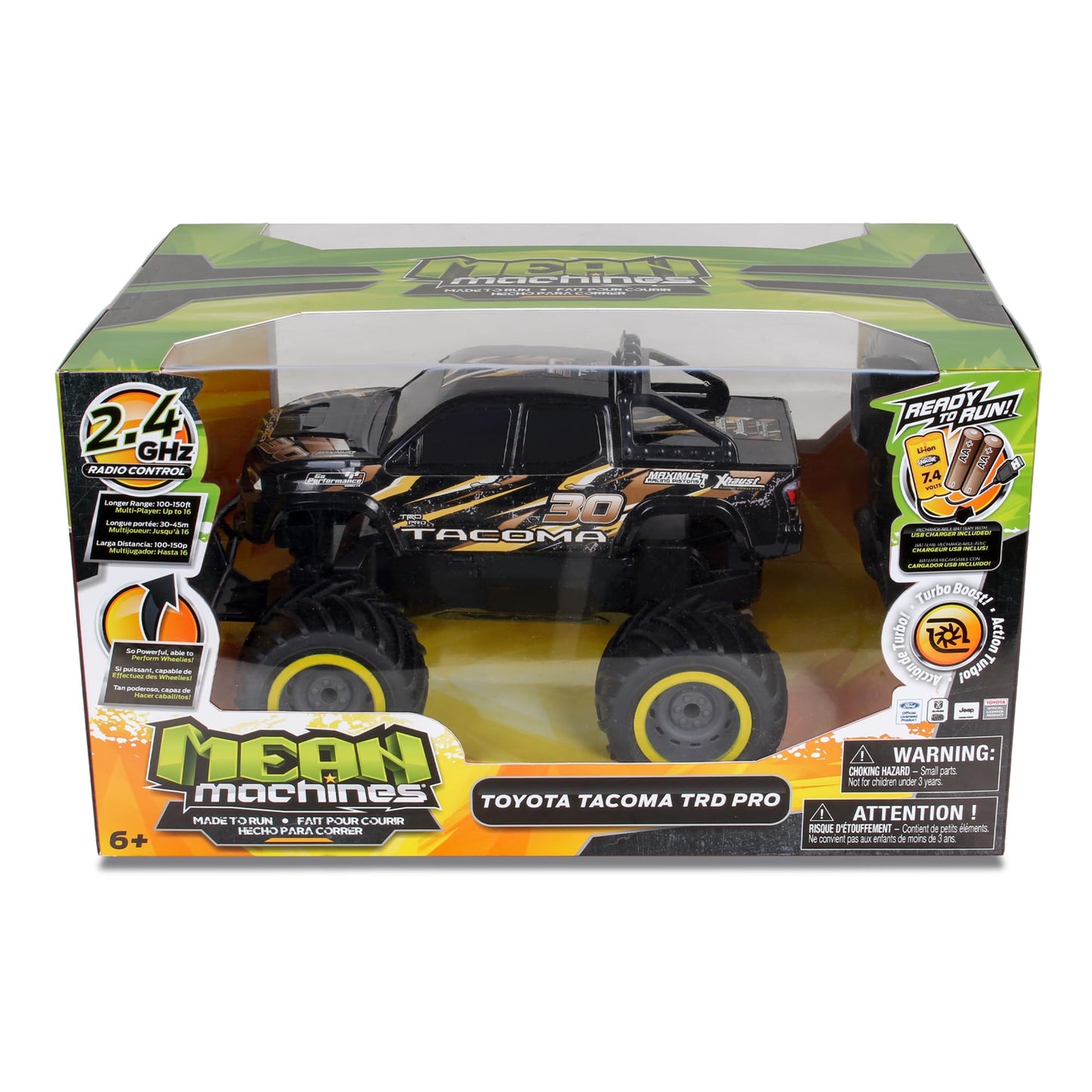NKOK Mean Machines Toyota Tacoma RTR RC, Orange/Black, 2.4 GHz, Ages 6+