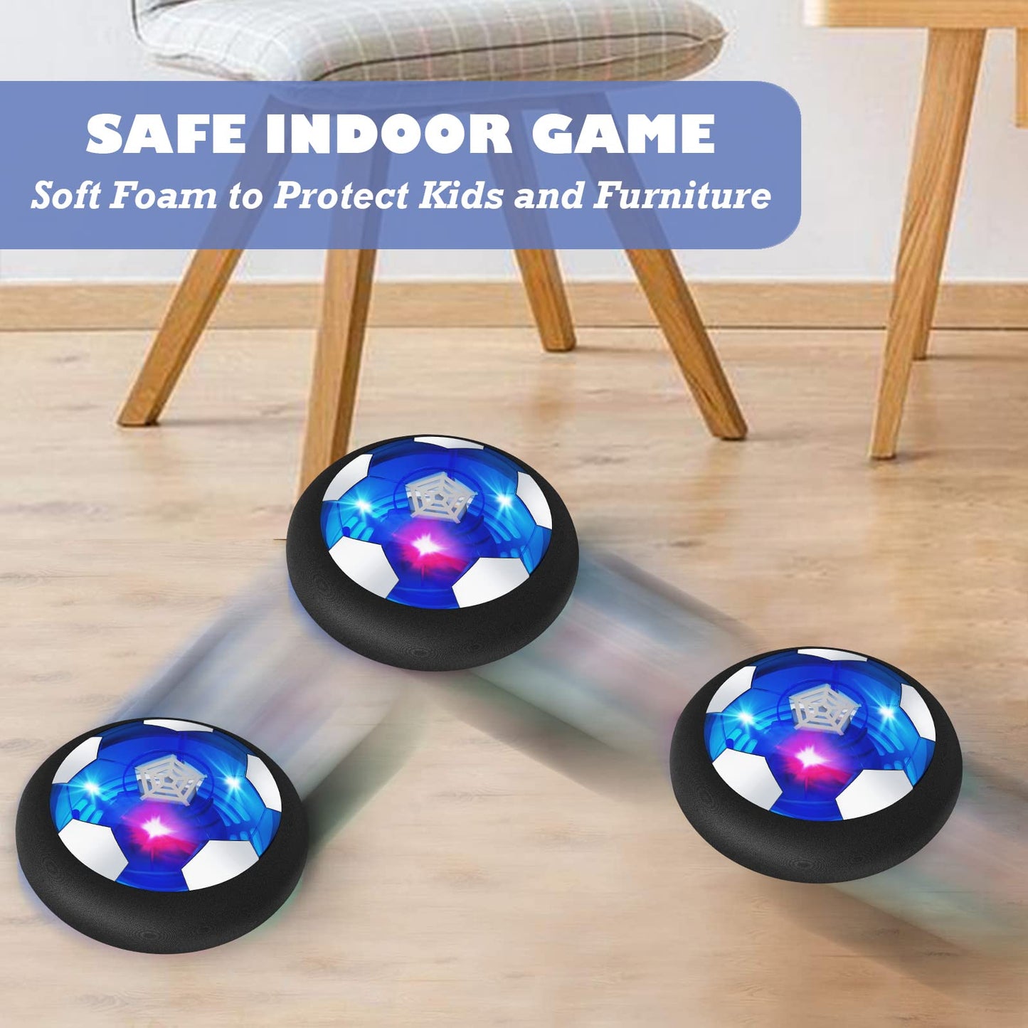 MelMelKat Kids Toys Hover Soccer Ball with Fast Charge & Big Battery, Rechargeable Light Up Toys for Kids Indoor Games Birthday Gifts Stocking