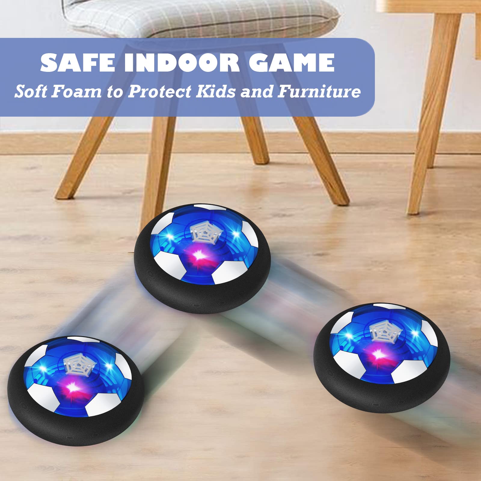 MelMelKat Kids Toys Hover Soccer Ball with Fast Charge & Big Battery, Rechargeable Light Up Toys for Kids Indoor Games Birthday Gifts Stocking