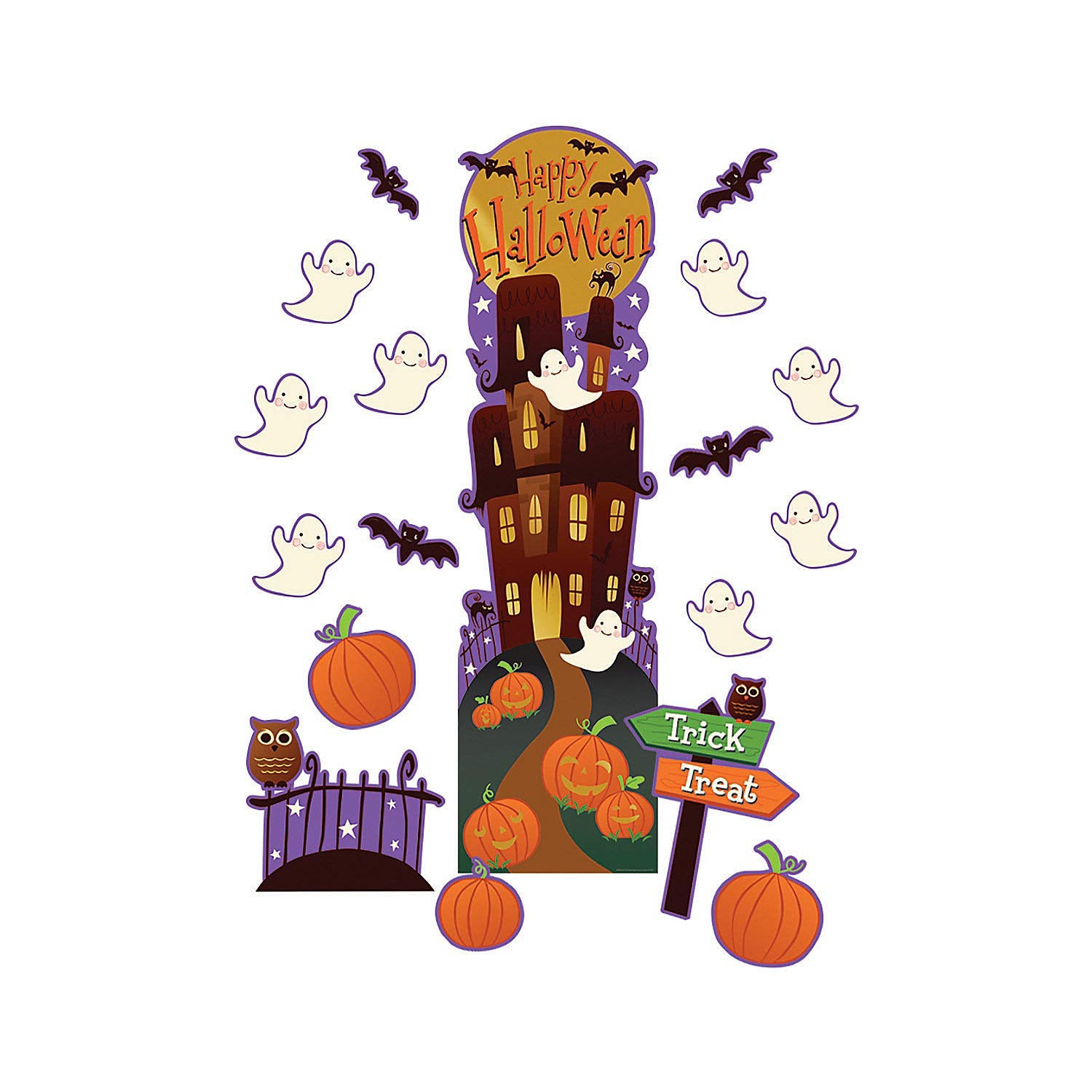 Fun Express Halloween All-in-One Door Decor Kit - Spooky Halloween Classroom & Home Decorations for Kids’ Activities Parties DIY Projects & More