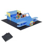 Wooden Sandbox, Outdoor Sand Box Bottom Liner, Adjustable Height & Rotatable Canopy for Ages 3-8, Spacious Kids Sand Pit for Beach, Patio, Backyard