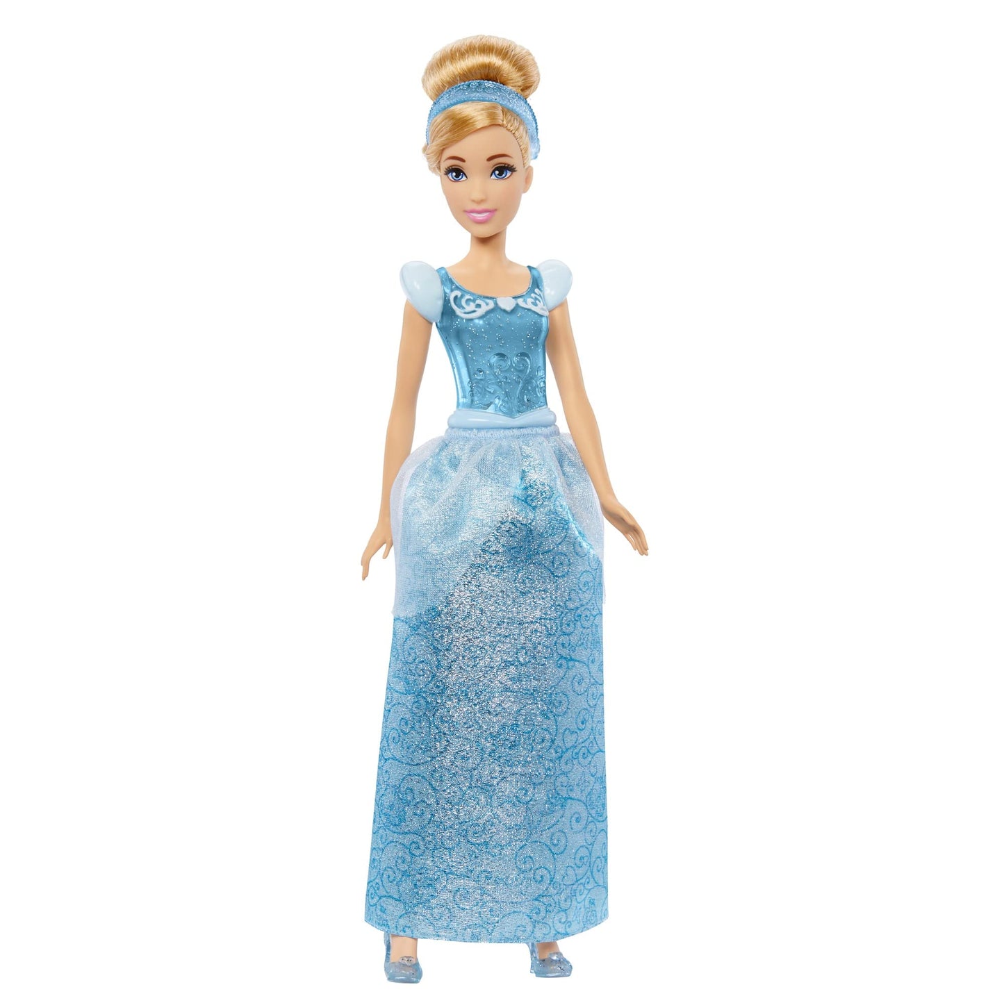 Mattel Disney Princess Cinderella Doll in Sparkling Fashion with Removable Skirt, Headband and Shoes, Posable & Collectible, Inspired by Movie