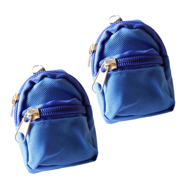 2Pcs Blue Mini Doll Backpack School Bag Model Dollhouse School Accessory for 1/6 Scale Dollhouse Décor,Simulation Mini School Bag Model,Dollhouse