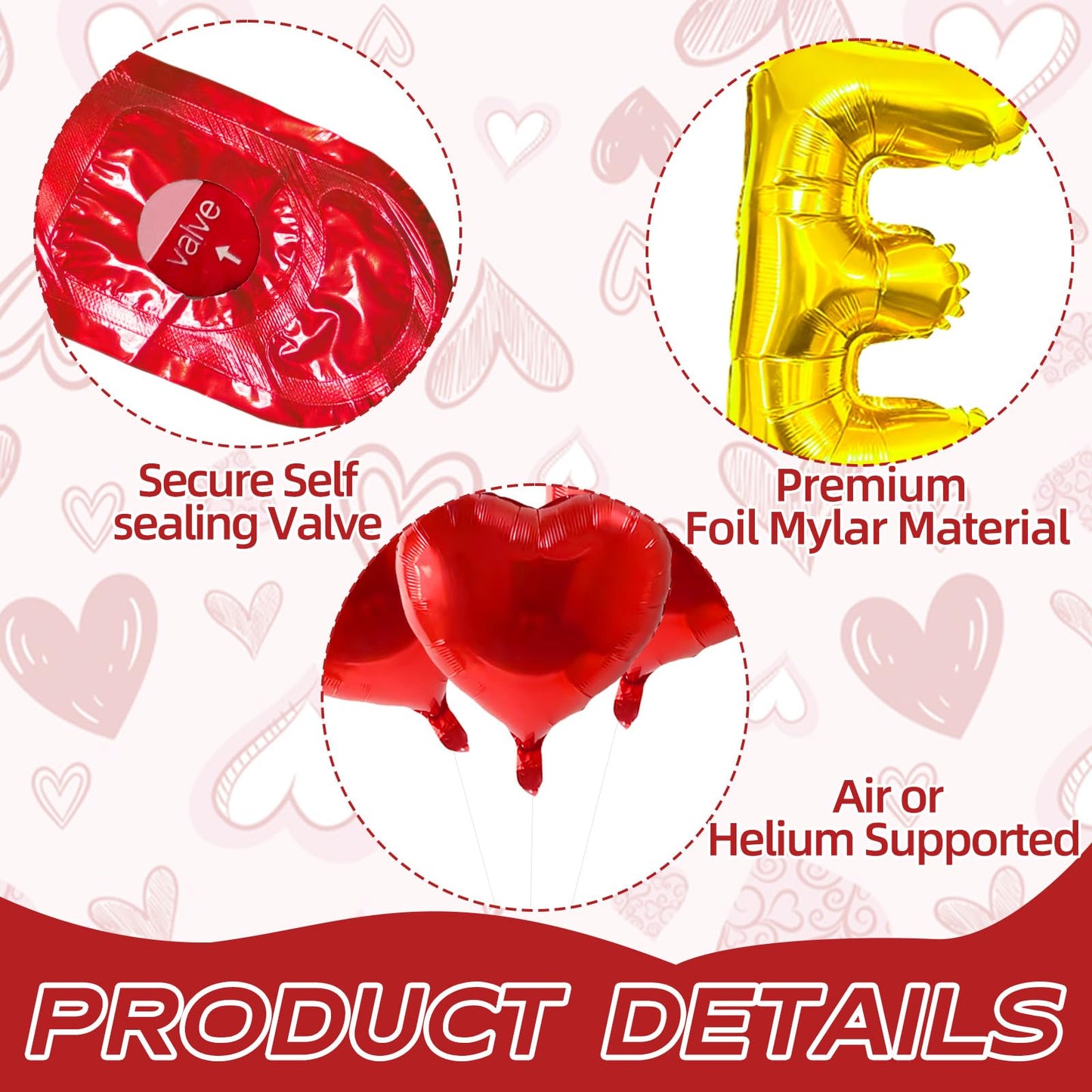I Love You Balloons and Heart Balloon with 500 Pieces Rose Petals, Foil Mylar Love Balloons for Him/Her Wedding Anniversary Engagement Valentine Day