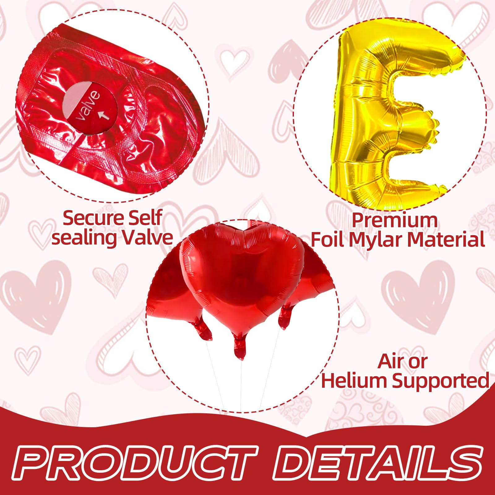 I Love You Balloons and Heart Balloon with 500 Pieces Rose Petals, Foil Mylar Love Balloons for Him/Her Wedding Anniversary Engagement Valentine Day