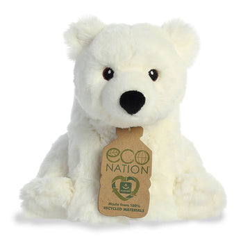 Aurora® Responsibly Made Eco Nation™ Polar Bear Stuffed Animal - Ideal for Playtime Adventures - Perfect for Birthdays or Just Because - White 7.5