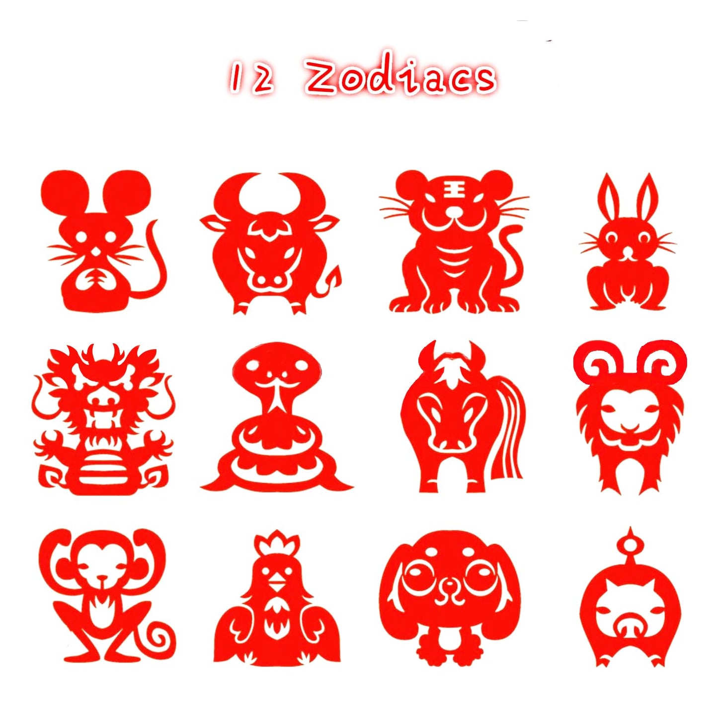 Kissvian Chinese Paper Cutting Kit with 60 Pages - 6.7 x 6.7 Inch Square Folding Paper Art Crafts for Chinese New Year & Spring Festival Celebration