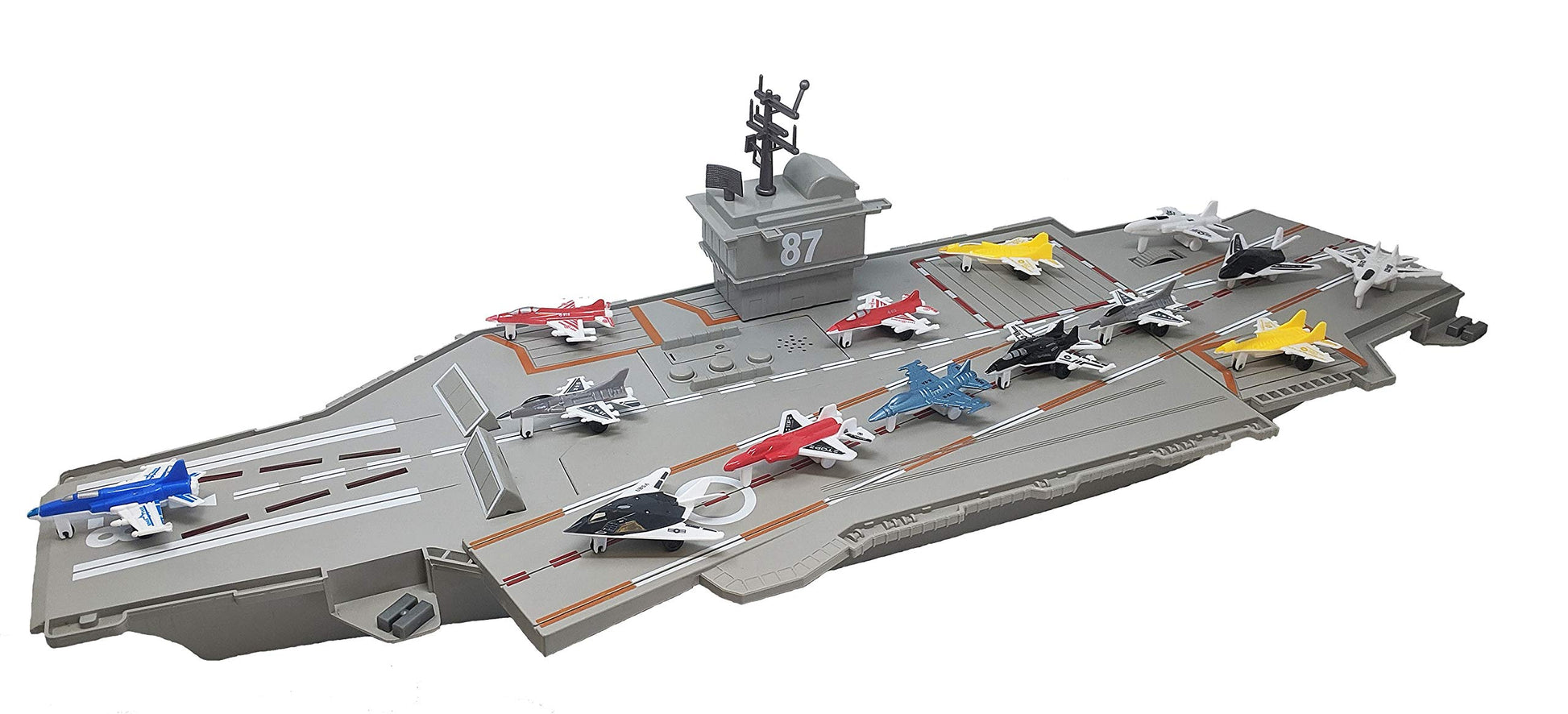 30 Inch Aircraft Carrier Toy Sound Effects, Light Up (14 Fighter Jets)