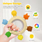 VISEWI 2 Pack Sensory Toys for Babies,Baby Teething Rings Toys for 0-6 6-12 Months Baby Rattle Teether Silicone Teether Relief Chew Soothing,BPA