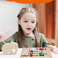 Falecha Busy Board Montessori Toys for 1 Year Old Led Button Push Toys Light Switch Preschool Learning Wooden Sensory for Toddlers 1-3 Baby Gifts