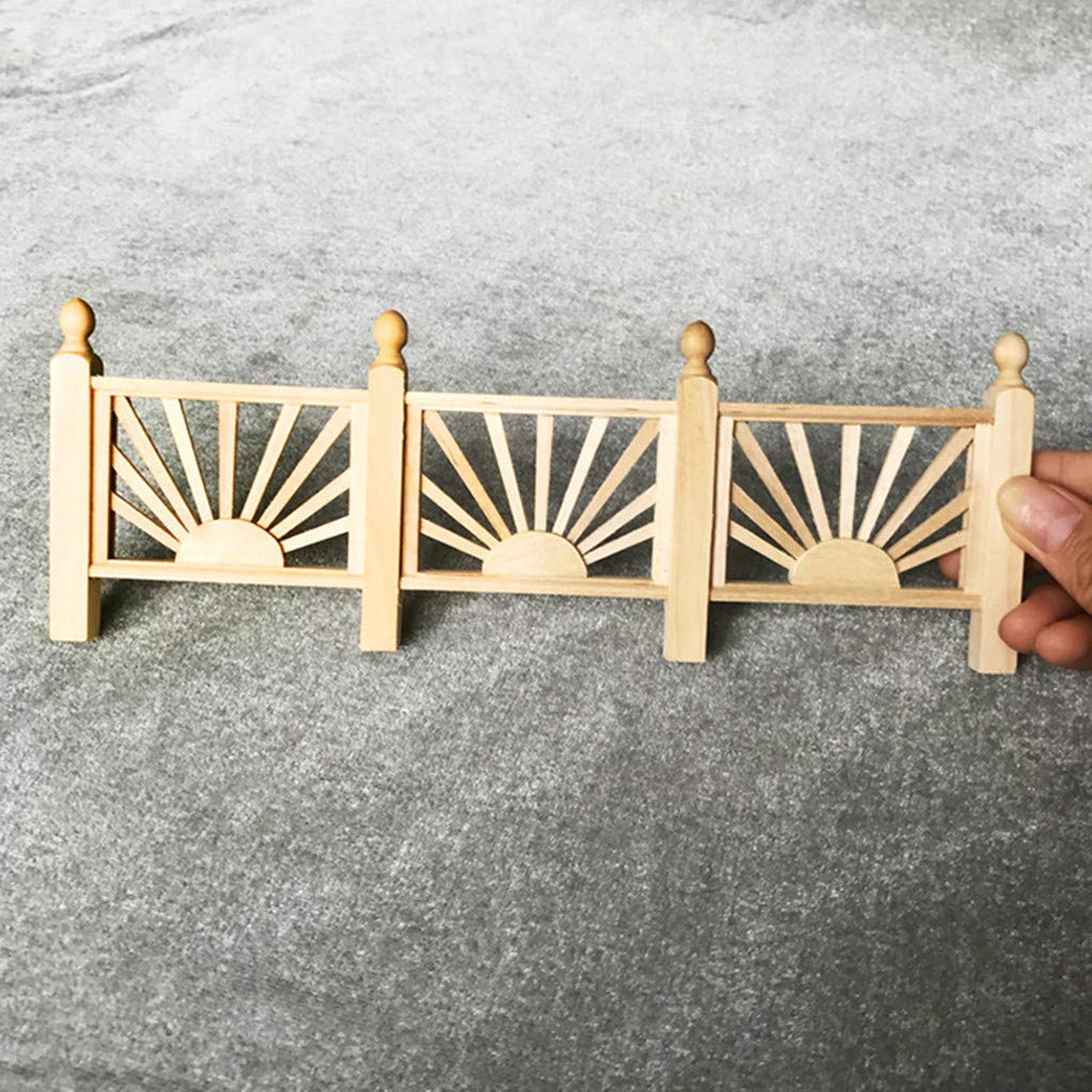 SXFSE Dollhouse Decoration Accessories, Miniature Fence Handrail 1:12 Mini Dollhouse Fence Cute House Mini Fence