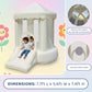 Bounceland Mini Play Tent Creamsicle Bounce House, 7.7 ft L x 5.6 ft W x 7.4 ft H, Neutral Bounce House w/Slide, UL Blower Included, Trendy Bouncer