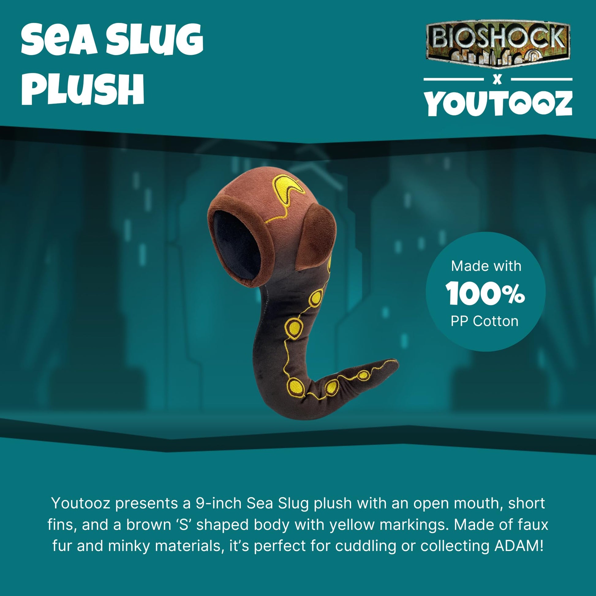 Youtooz Sea Slug Plush Toy 9 Inches - Plush Toy -Super Soft and Huggable Sea Slug Stuffed Doll of Bioshock - Perfect for Collectors & Gamers