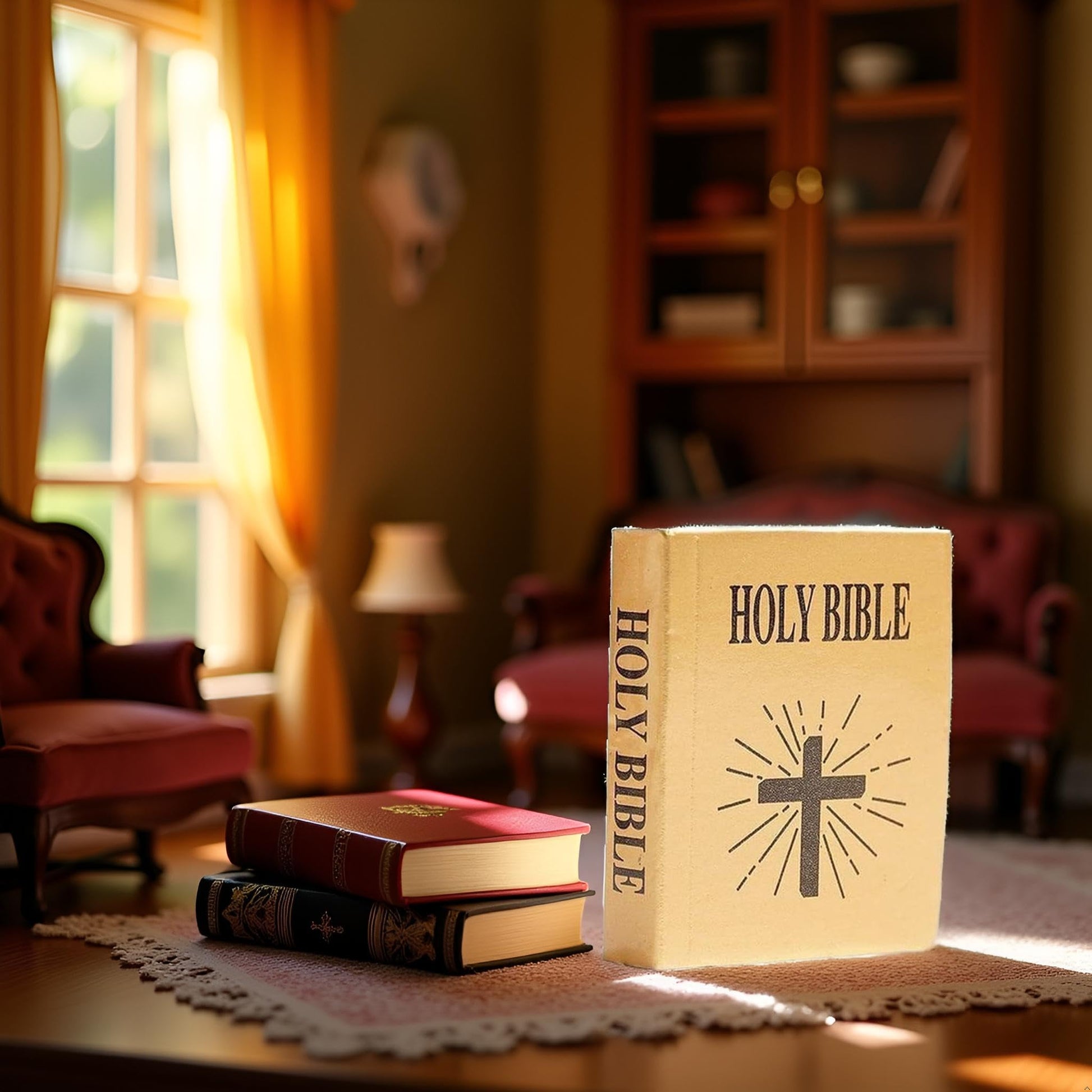 1Pc Mini Bible Pocket Book 1/12 Dollhouse Miniature Book Bookshelf Bedroom Library Accessories?Dollhouse Furniture, Dolls and Accessories