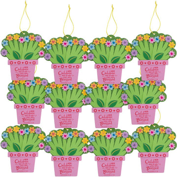 Fun Express Religious Mother’s Day Flower Pot Handprint Craft Kit, Makes 12