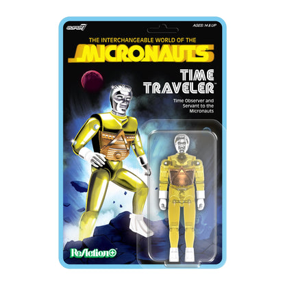 Super7 Reaction+ Micronauts Time Traveler (Translucent Yellow) - 4" Micronauts Action Figure with Accessories - Classic Cartoon Collectibles and Retro