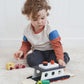 Mentari Toys - Car Ferry - Wooden Boat Set with 4 Vehicles - Includes Car, Caravan, Campervan, and Truck - Interactive Loading & Unloading Toy