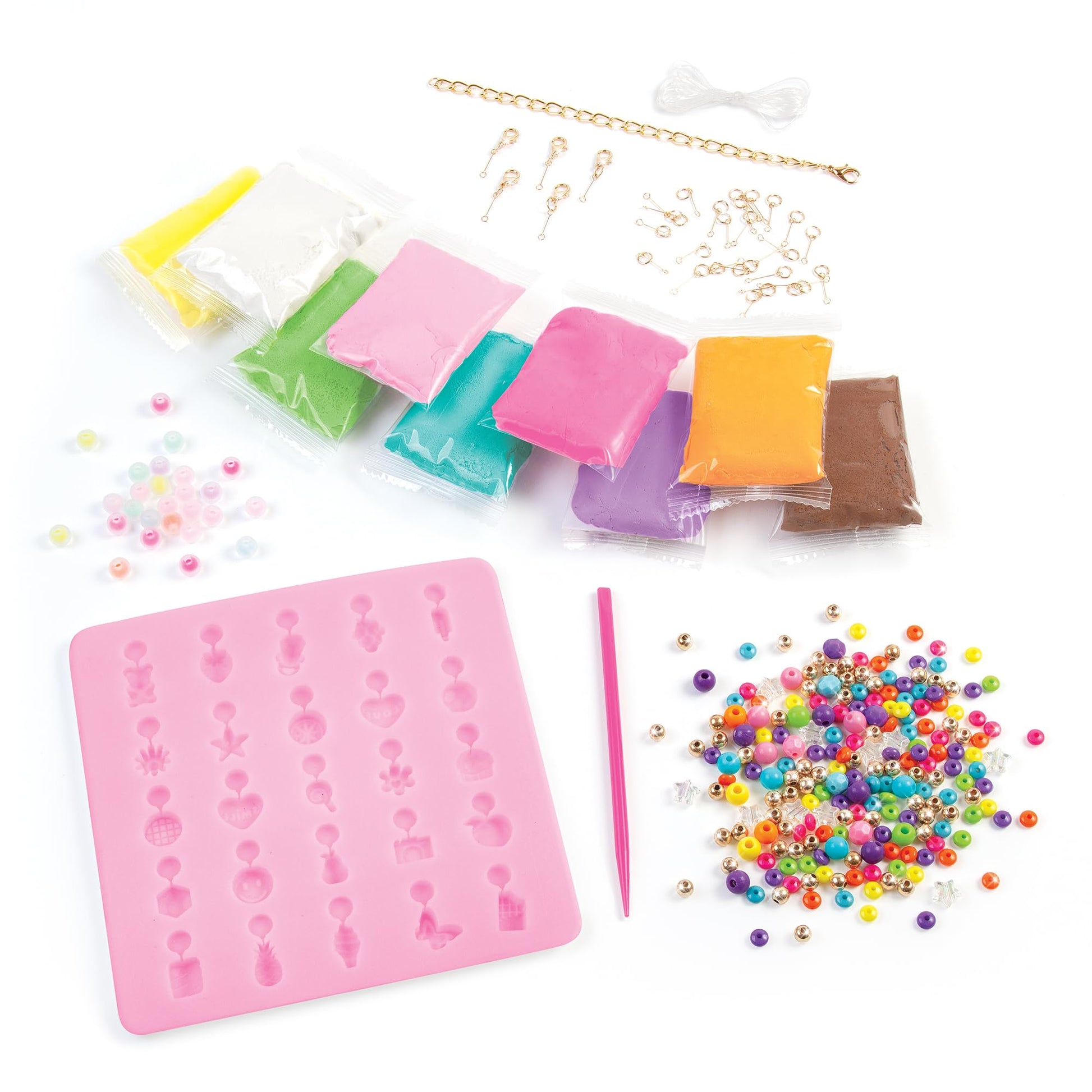 Make It Real:Clay Charm DIY Jewelry Kit - Make 30+ Clay No Bake Charms to Attach to Your Chain, Arts & Crafts, Girls & Kids Ages 8+