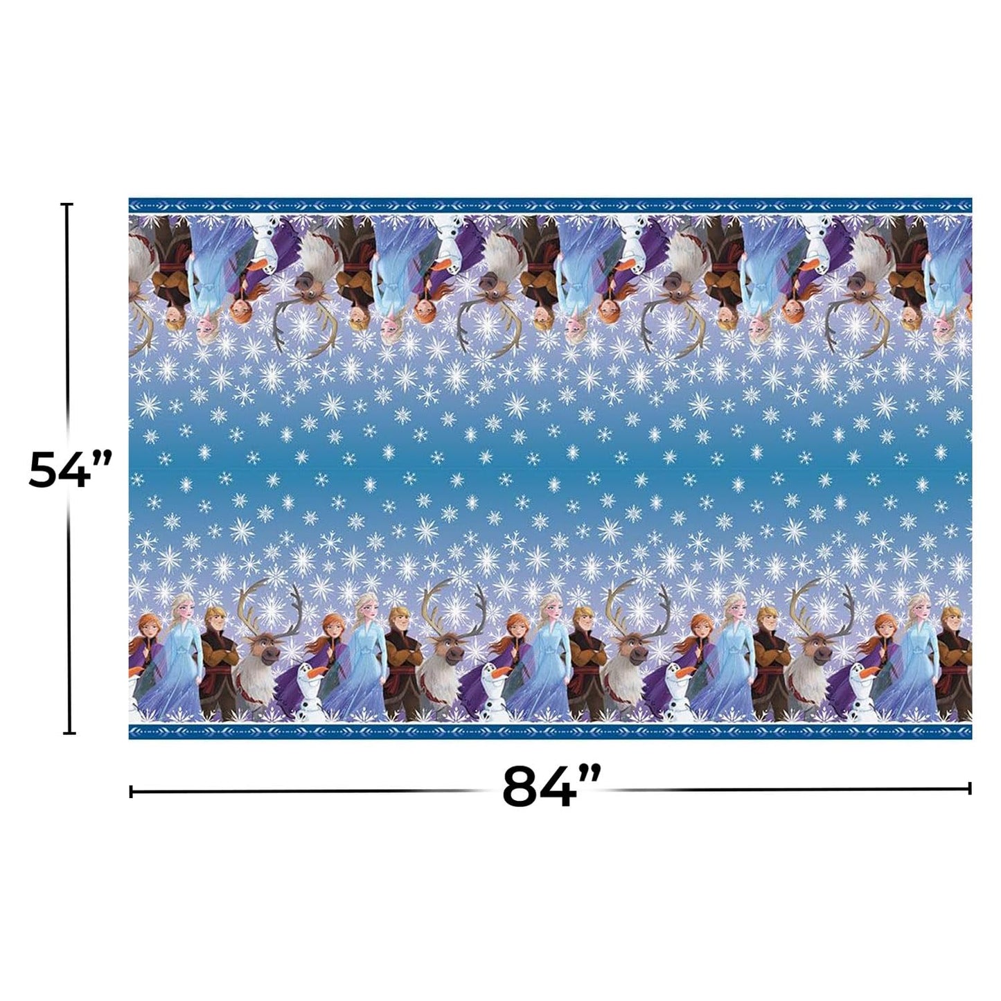 Disney Frozen 2 Rectangular Plastic Table Cover - 54" x 84" (1 Pc.) - Stunning Rectangular Plastic Table Cover, Featuring Elsa & Anna